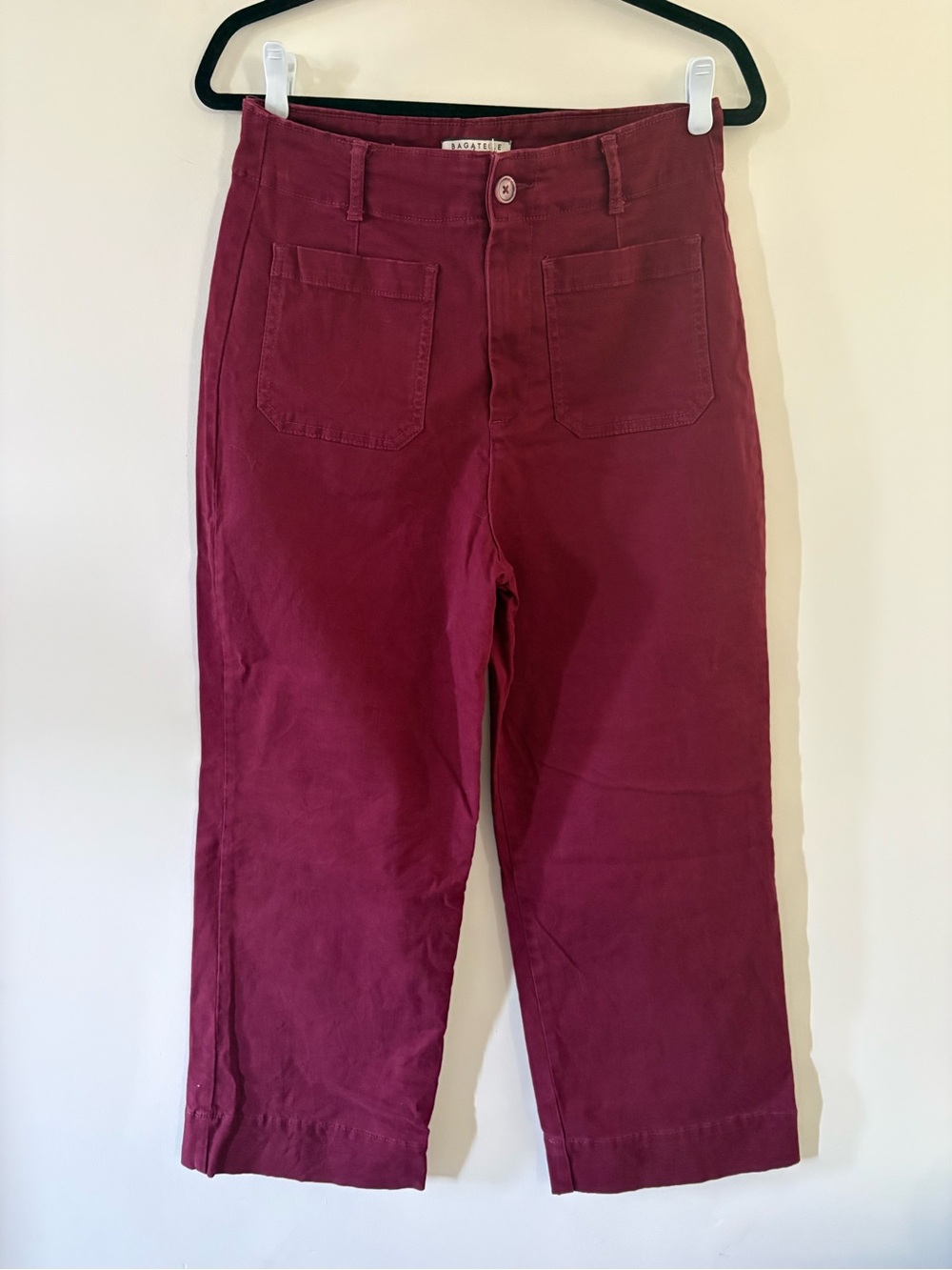 bagatelle Berry Cropped Straight-Leg Pants